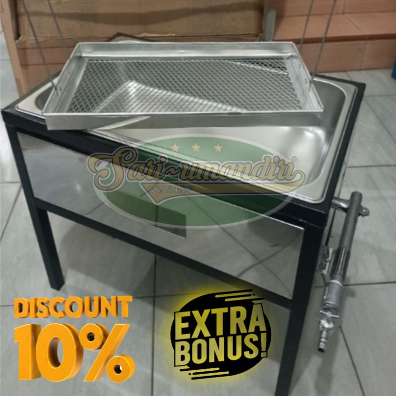 penggorengan donat 60x40x12cm /wajan donat/wajan kotak/deep fryer/penggorengan/deep fryer gas/alat m