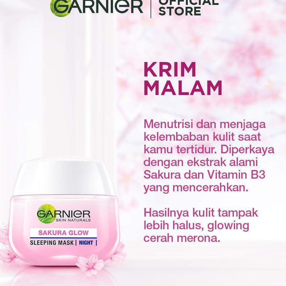 [302] Garnier Sakura Glow Kit Day &amp; Night Cream - Moisturizer Skincare Krim Siang Malam (Light complete) [NDN]