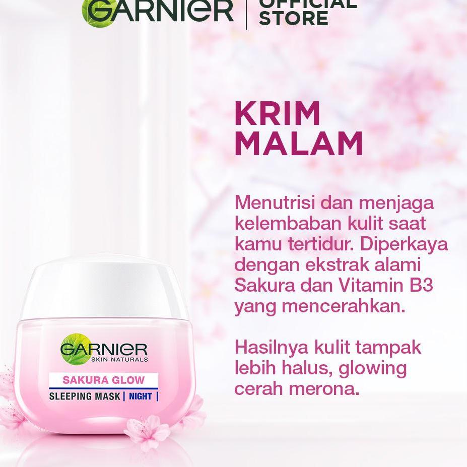[302] Garnier Sakura Glow Kit Day & Night Cream - Moisturizer Skincare Krim Siang Malam (Light compl