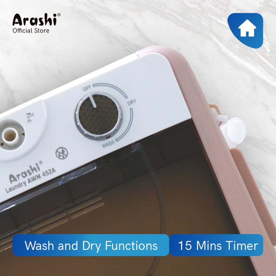 ARASHI Laundry AWM 452A Mesin Cuci 1 Tabung 4.5 KG