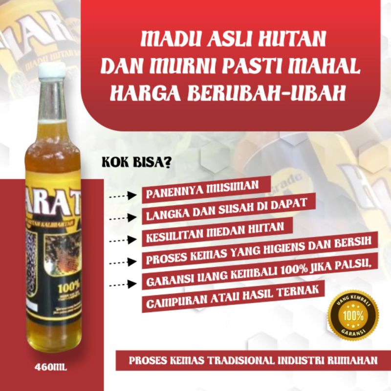 

HARAT MADU MURNI KALIMANTAN 460ML ORIGINAL TANPA CAMPURAN