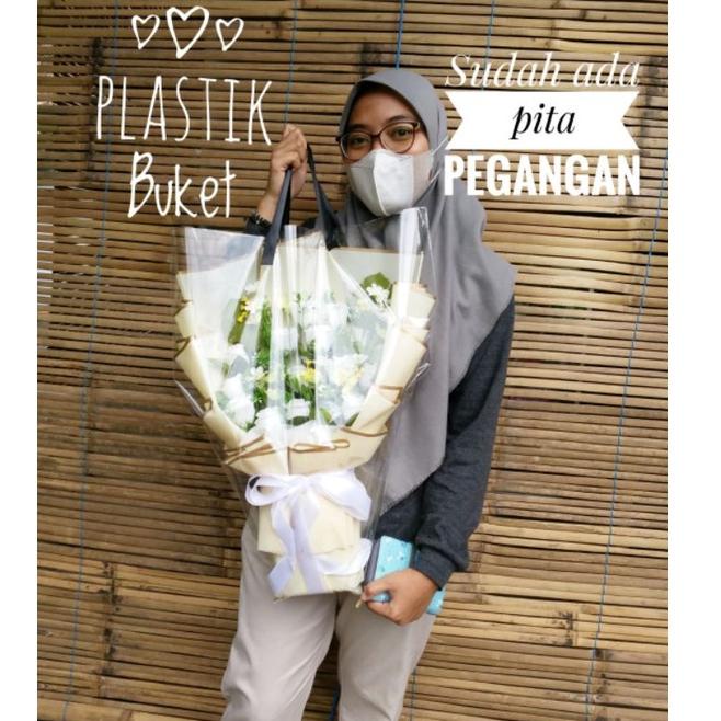 

(B-C2C») Plastik opp buket 5pc sudah ada pita pegangan banyak diminati
