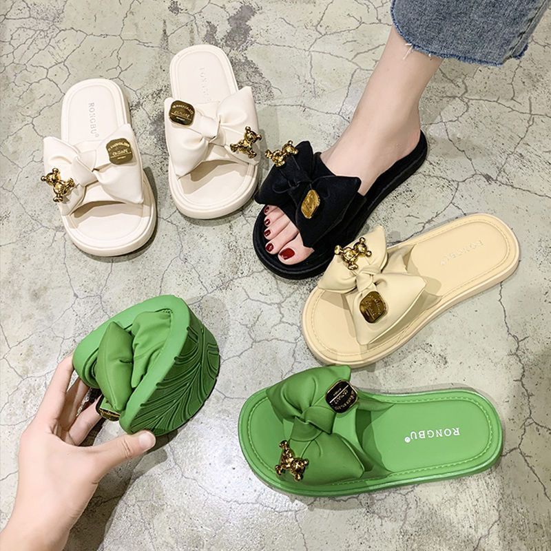 MYSTYLE Cutey Korea Design Slip Sandal Fashion Wanita Import