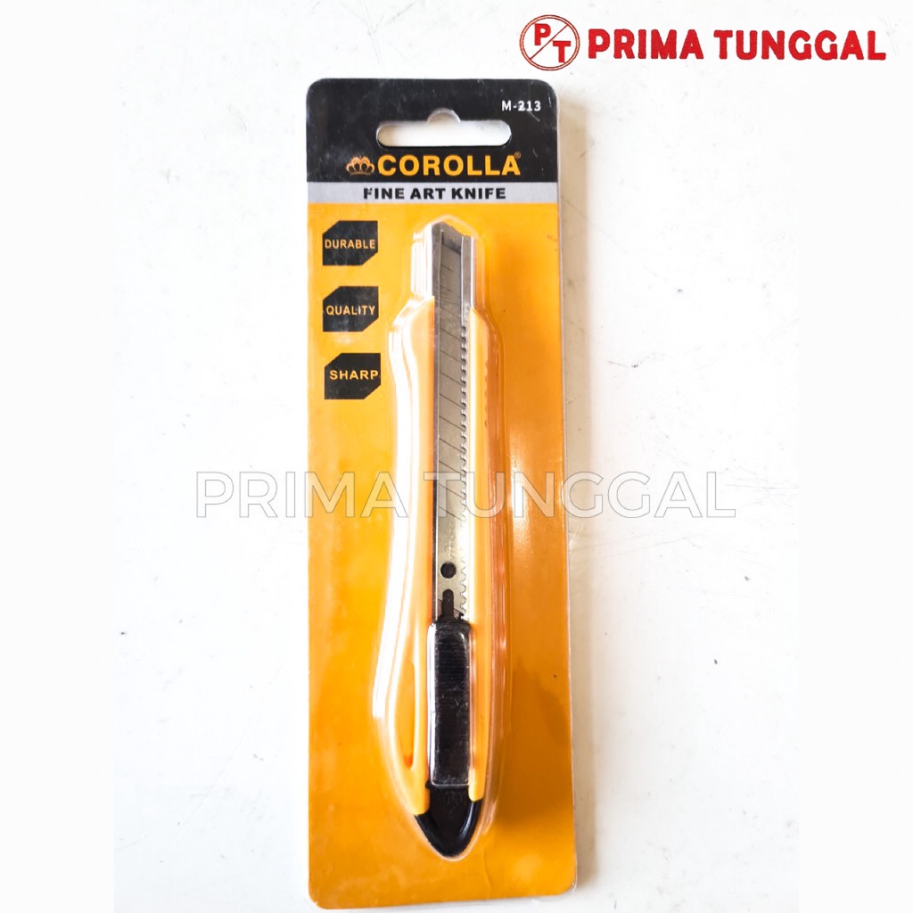 

Pisau Cutter Kecil Corolla 9 mm Kuning Cutter Blade Knife Pemotong Kertas Kardus