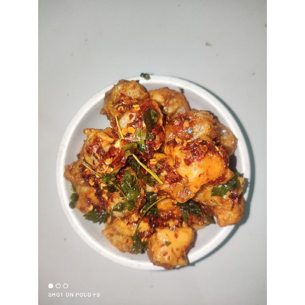 Siomay mini kering bumbu pedas daun jeruk netto 100gr