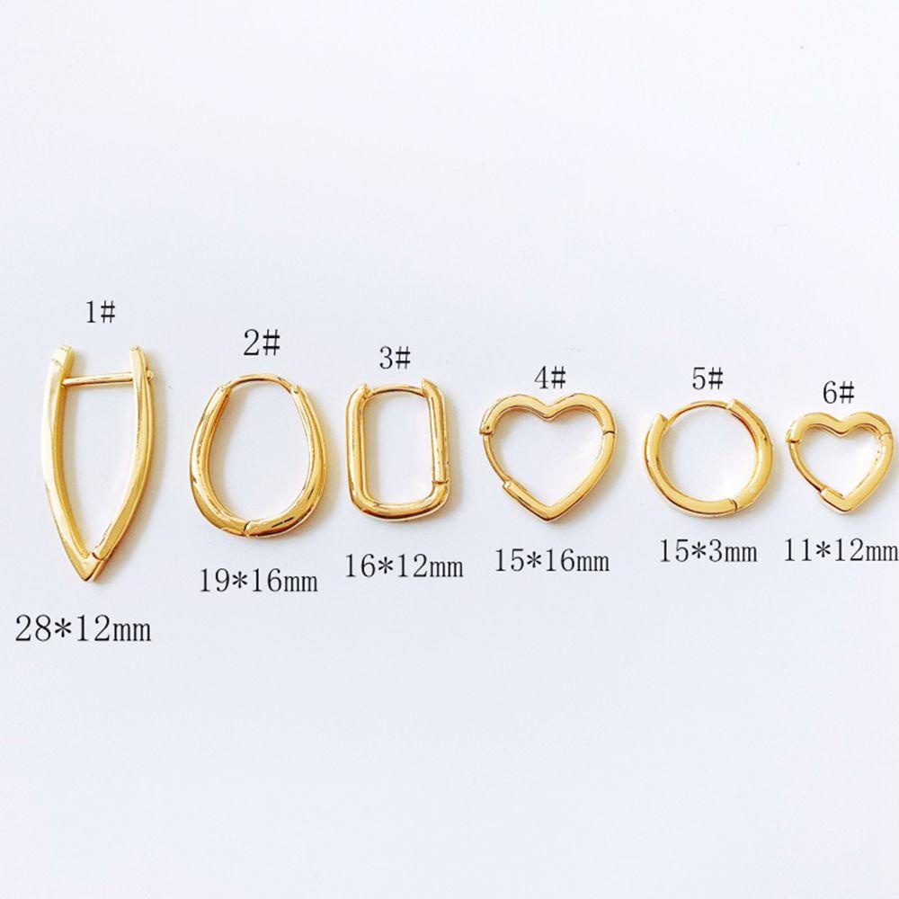 TOP Anting Hoop Geometris Wanita Gadis Perhiasan Indah Lingkaran Hati