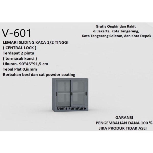Dijual onderdil almari sliding 1/2 tinggi lemari geser filling cabinet merk  Diskon