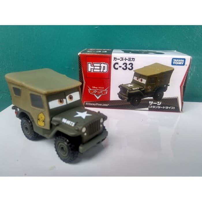 Tomica Cars C-33 SARGE WILLYS MB JEEP Disney Pixar Diecast Takara Tomy