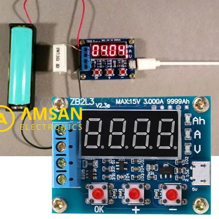 Pasti Istimewa Zhiyu Battery Capacity Meter ZB2L3 Test Kapasitas Baterai 18650 Li-ion
