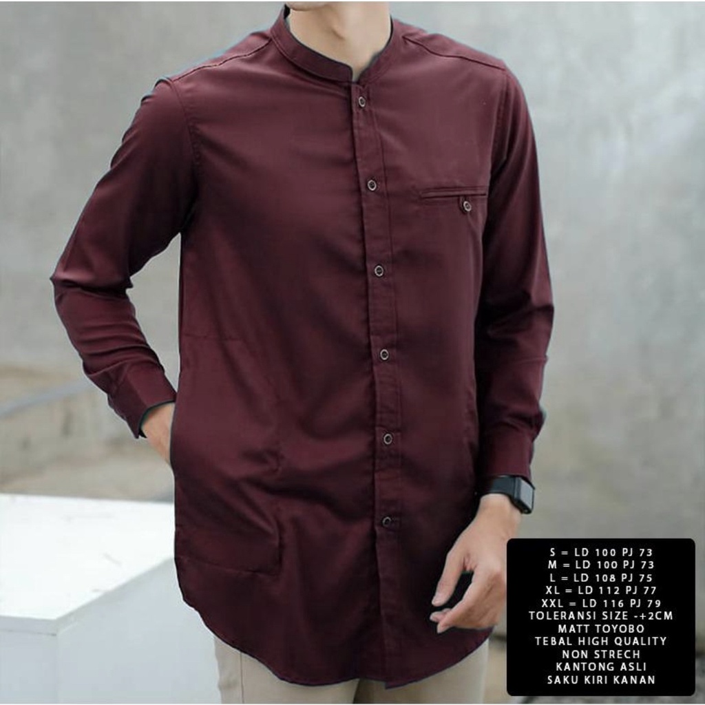 AS FASHION-COD-BAJU KOKO MUSLIM TERBARU 2023-BAJU KOKO PRIA MUSLIM LENGAN PANJANG-ATASAN PRIA MUSLIM