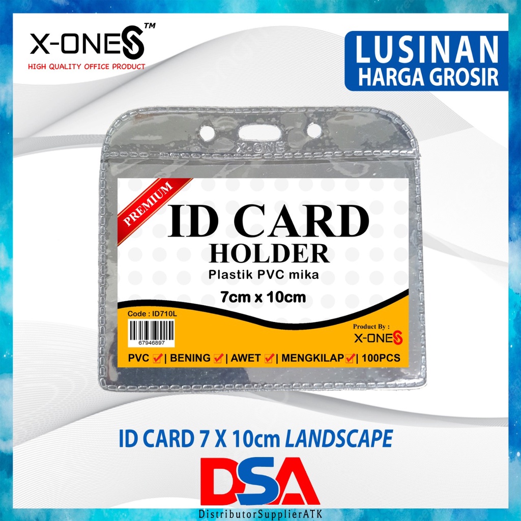 

DSA - ID CARD 7 x 10 CM LANDSCAPE 1 PAK/100 LEMBAR / MIKA PLASTIK LANDSCAPE / HARGA GROSIR ISI 100 LEMBAR X-ONE