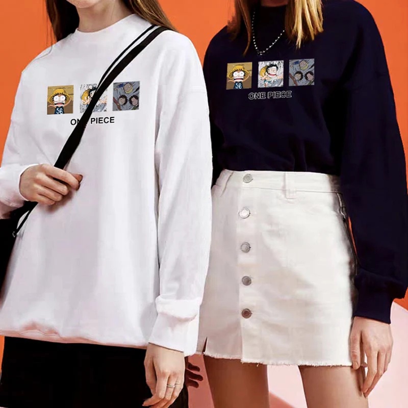 One Piece D.Luffy Embrrassing Sweatshirt Basic II Sweater Crewneck Print DTF II Sz M - XL Anak &amp; Dewasa ( Pria &amp; Wanita )