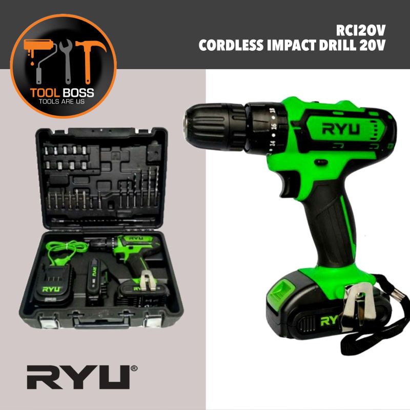 RYU MESIN BOR TANPA KABEL CORDLEES IMPACT DRILL RC 120 V