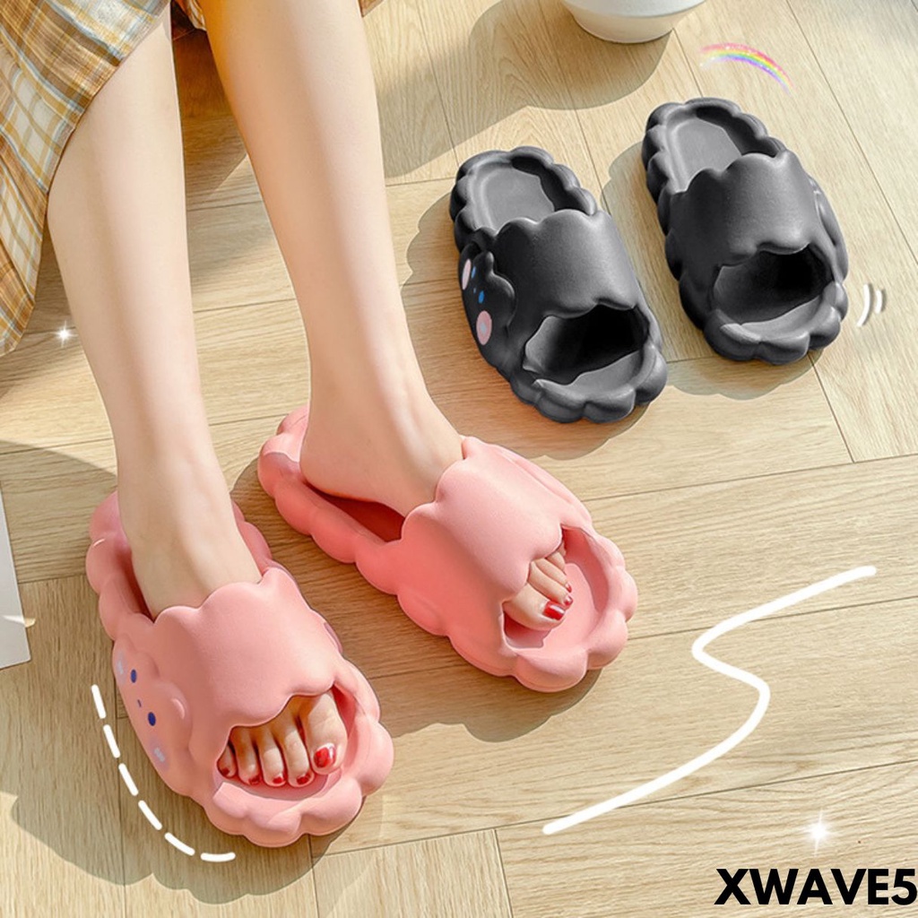 SANDAL WANITA SLIP-ON LENTUR COMFY DI KAKI MODEL HAVE FUN BAHAN RUBBER IMPORT WAVE5
