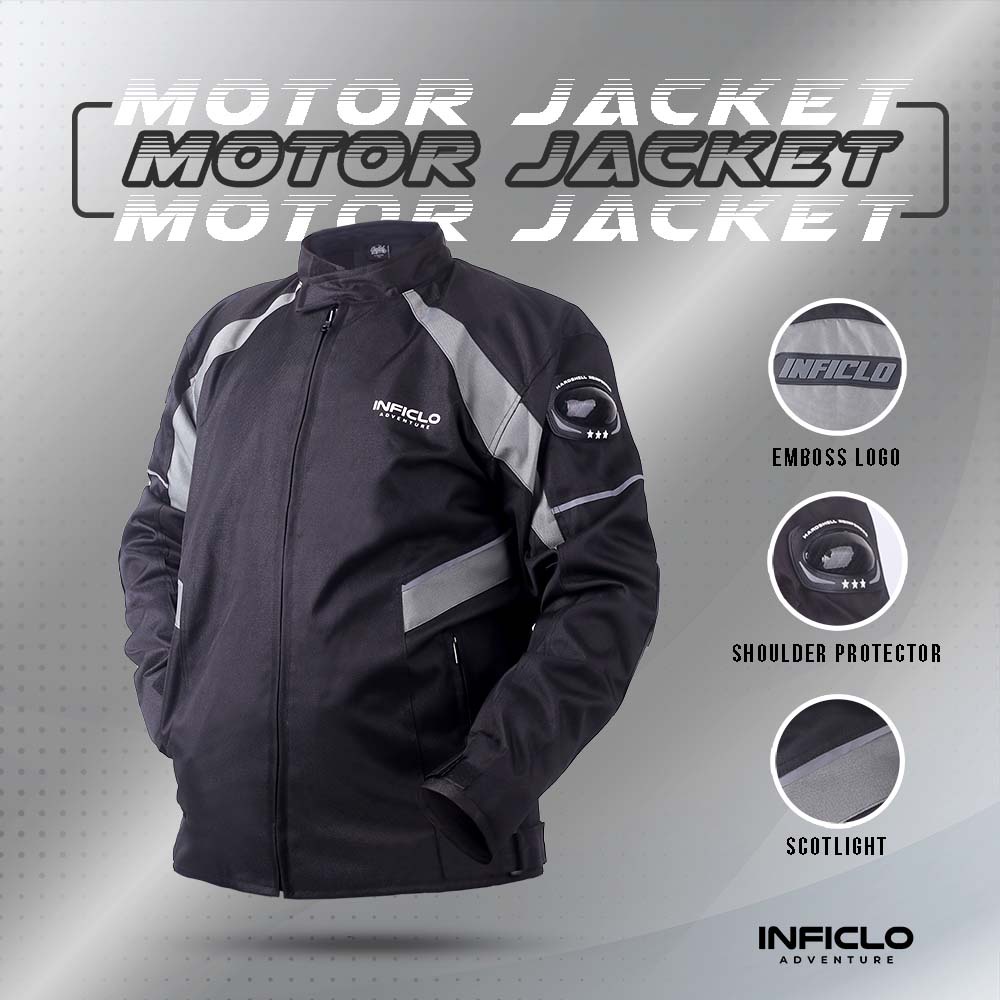 Jaket Motor Pria Inficlo | Jaket Motor Harian Anti Angin &amp; Anti Air Touring | Street Jacket