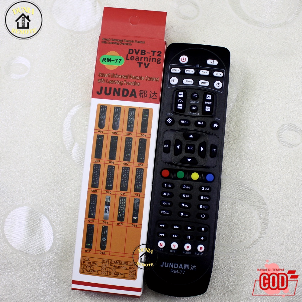 Remot Remote Multi Universal TV DVB T2 +Learning Function RM-77 PDV 50