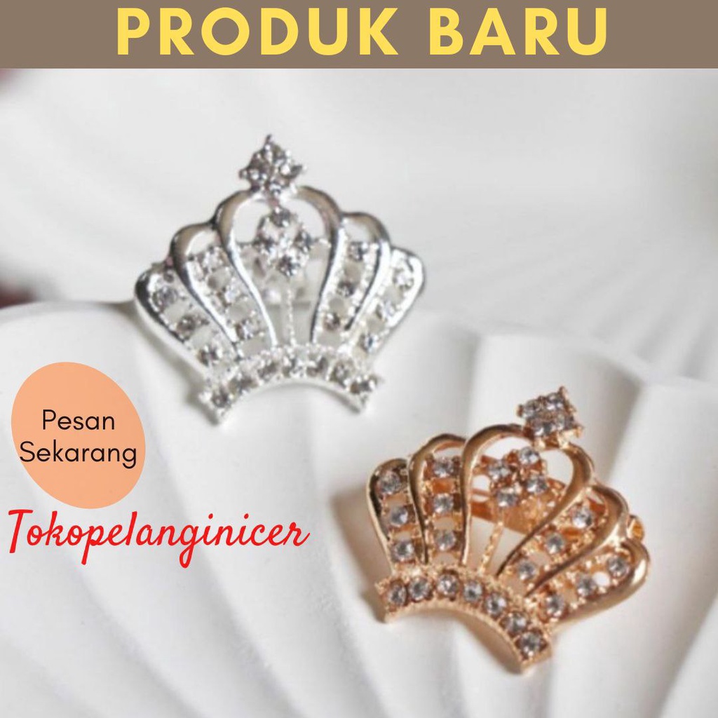 Bros Dagu Mini MAHKOTA CROWN RANDOM BENTUK -BROS BAJU mahkota- Peniti bros hijab Tokopelanginicer- Bros Kecil MuraH