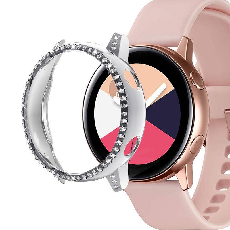 Diamond Casing Pelindung PC Untuk Samsung Galaxy Watch Aktif anti Jatuh Cakupan anti Gempa Bling case Tritone
