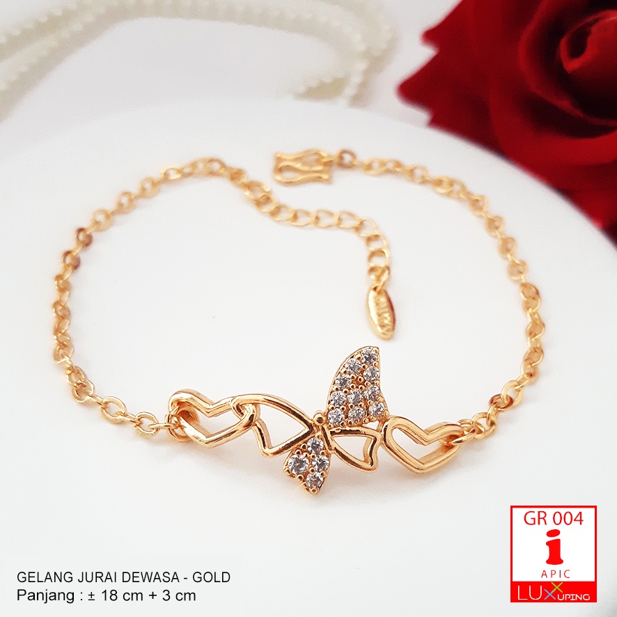 GR 004  Gelang Jurai Dewasa Permata Sirkon Perhiasan Emas Wanita Yaxiya Angsa Aksesoris Mas Murah Gelang Xuping 18 cm  Luxx Xuping