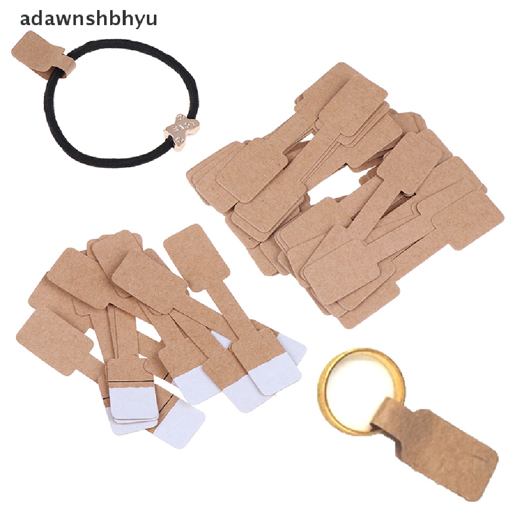 Adawnshbhyu 50/100Pcs Segi Empat Kosong Label Harga Kalung Cincin Perhiasan Label Kertas Stiker ID