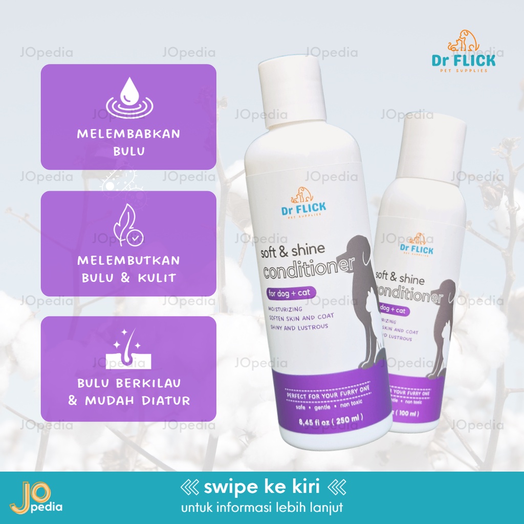 DR FLICK Conditioner Kucing Anjing Grooming Bulu Lembut Berkilau