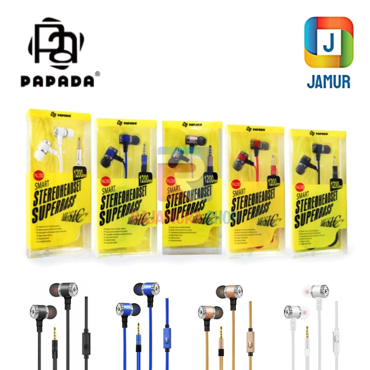 HEADSET PAPADA PA-200 EARPHONE HANDSFREE HEADPHONE