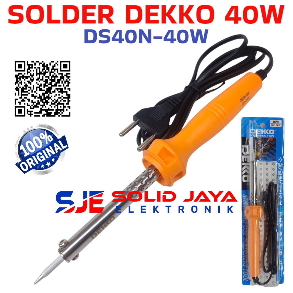 SOLDER DEKKO 40W DS40N ASLU DEKO DS40 N 40WATT 40 W WATT SOLDERING IRON DS 40N ASLI ORI ORIGINAL