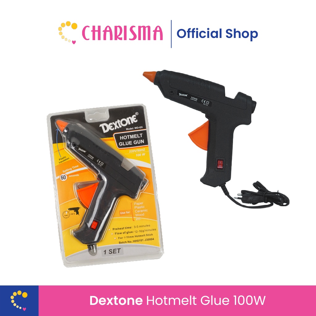 Charisma Dextone Hot Melt Glue Gun - Alat Lem Tembak Lilin Bakar
