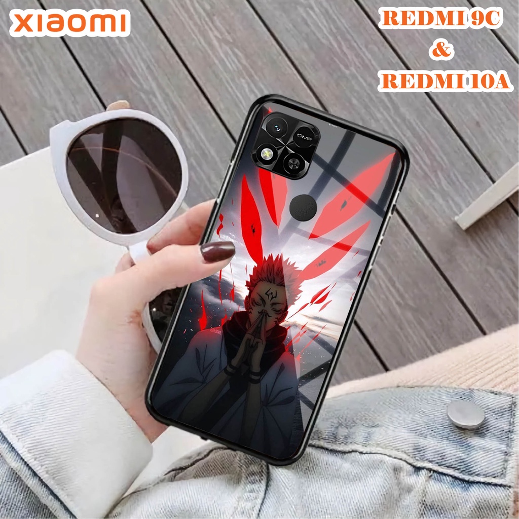 Softcase Glass Kaca REDMI 10A & REDMI 9C - Case Handphone REDMI 10A  REDMI 9C [T96].