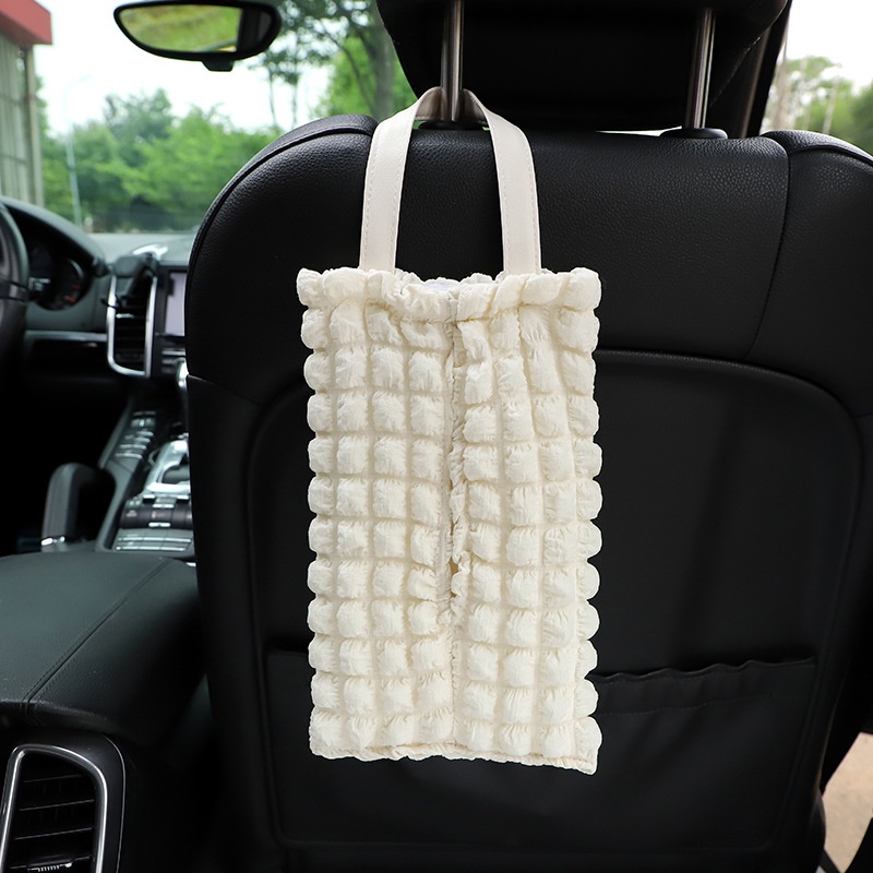 Tas Handuk Kertas Mobil Kreatif Dan Lucu, Laci Kertas Tempel Belakang Jok Mobil, paper towel bag Renda Mobil Dekorasi Multifungsi