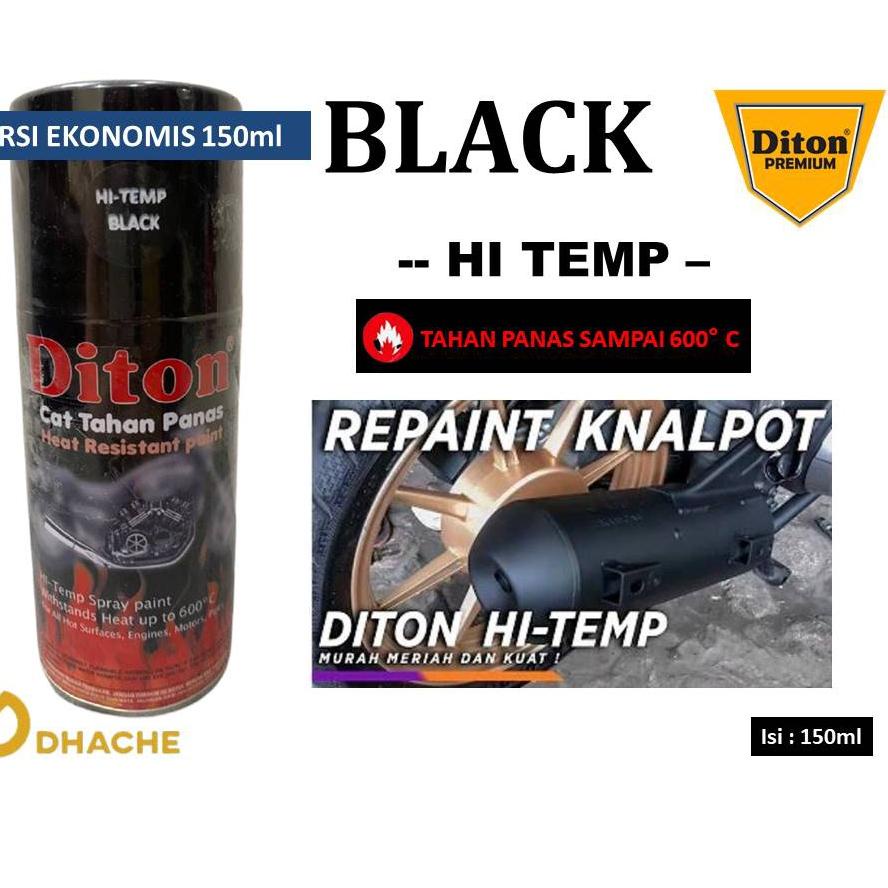 (FreeOngkir) Hemat Menarik Pilox Diton Hi Temp Black ANTI PANAS Hitam Doff untuk Mesin Knalpot
