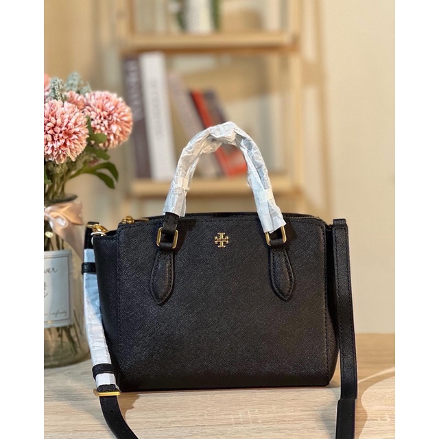 TB emerson mini top zip tote black