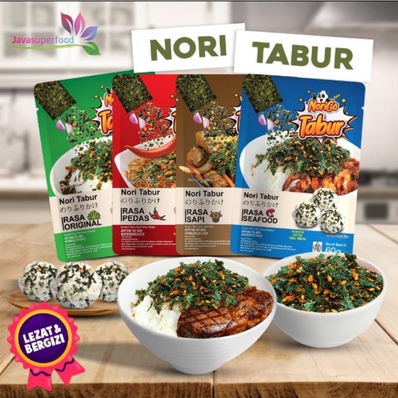 

Nori Tabur Rumput Laut Rasa Original / Pedas - Abon Nori - Bubuk Nori Onigiri