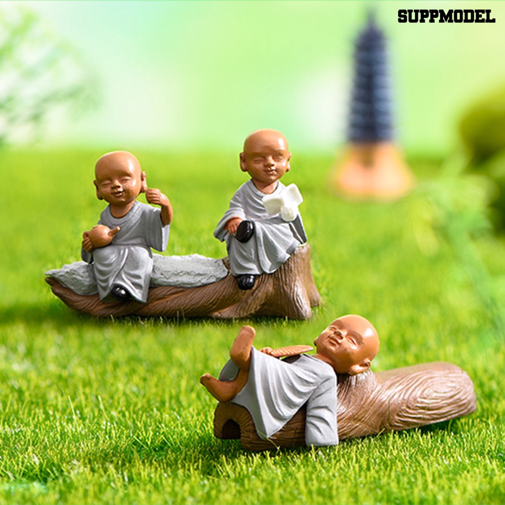 [Dekorasi] 5pcs/set Figura Monks Hias Halus Unik Ekspresi Hidup Monk Ornamen Aksesoris Mobil