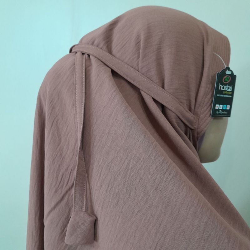 JILBAB Bergo Simple Crinkle AirFlow Pett Tali