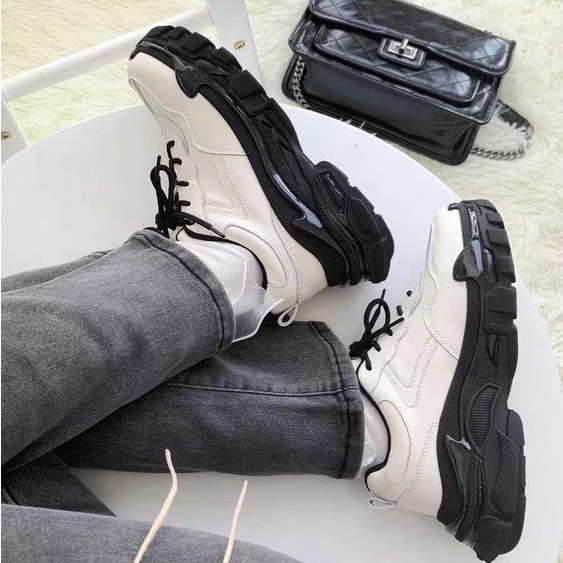 Sepatu Sneakers Wanita Wedges Tali Fashion Korea Shoes Casual Sepatu Cewek Kulit Sintetis Free Box Satu7an SPT-18