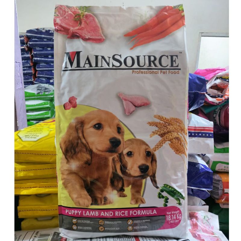 EXPEDISI Makanan Anjing MainSource Puppy Lamb And Rice Formula 18,14KG Dog Food