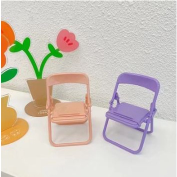 Holder Handphone Model Kursi Lipat / Dudukan Bangku Mini Penyangga Hp / Chair Folding Mobile Phone Macaron Docking Sandaran HP Tablet Warna Warni Pastel Dekorasi Ruangan Dekor [MF]