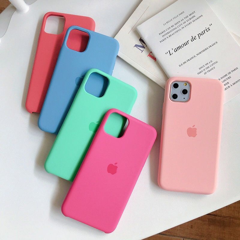 iPhone 11 12 Case Silicone Premium Full Cover Silikon Tebal Lembut Colorful