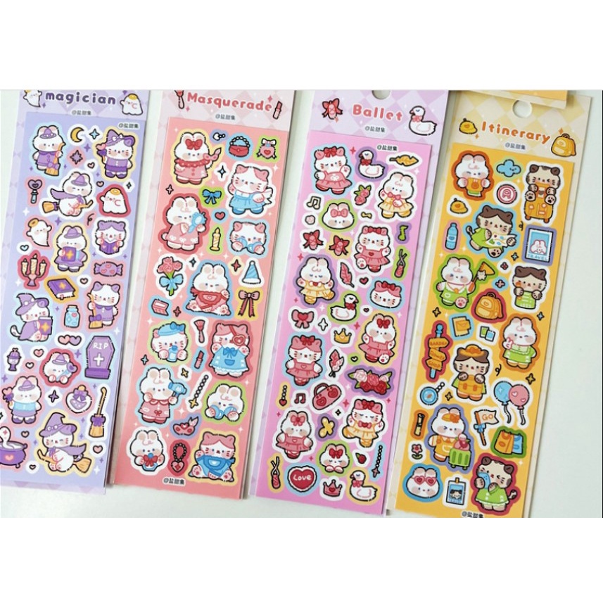 

Stiker DIY Dekorasi Buku Photocard Rabbit Sticker Kiss Cut Karakter Hewan Kecil Rabbit Kelinci Cute