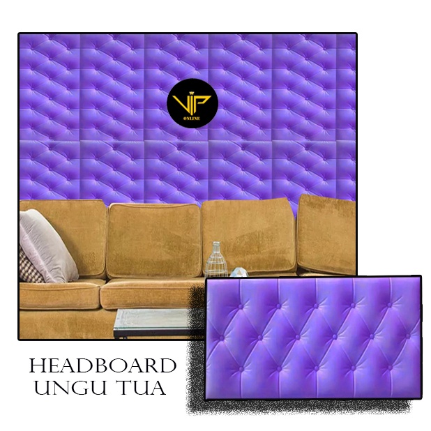 VIP Wallpaper 3D Foam Headboard Ungu Dinding Busa Stiker Wall Foam Dinding
