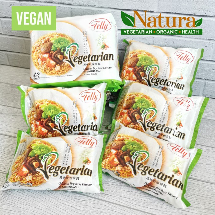 

Telly Mie Instant Goreng Asli 1Pack Isi 5Bungkus Vegetarian Vegan