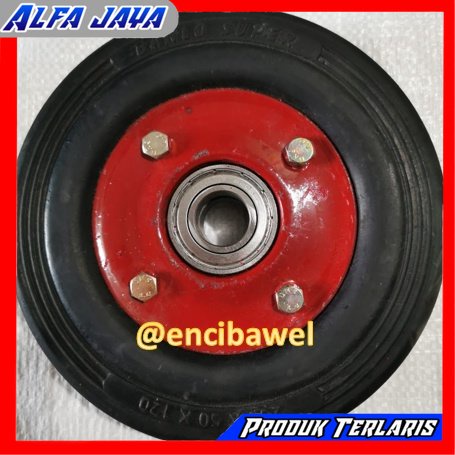 Roda troli 8 inchi double bearing roda mati