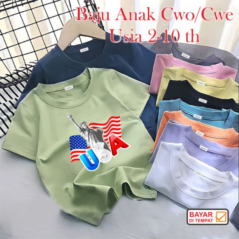 Kaos Anak Laki Liberty Baju Anak Cewek Umur 2 Sampai 10 tahun Kaos Anak Unisex Cowok Cewek T Shirt Anak Terbaru Kaos Anak murah