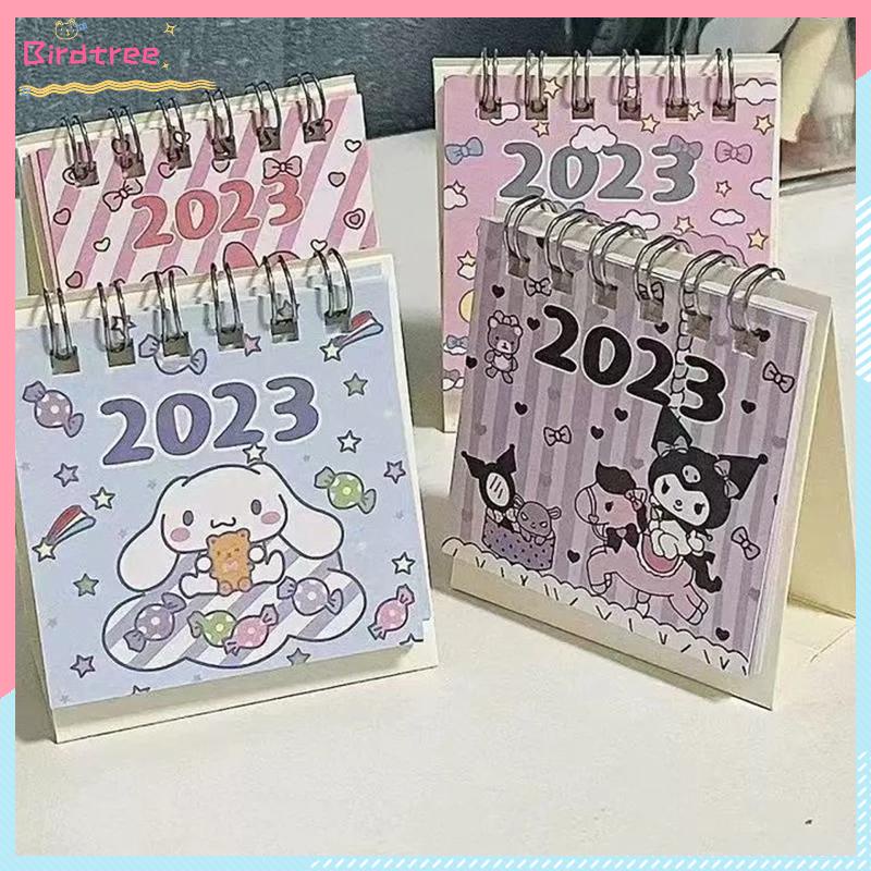 

[Readystock❤️COD]Kalender Meja Mini 2023 Lucu Vertikal Anjing Kuromi Cinnamoroll Kalender Kecil- BS