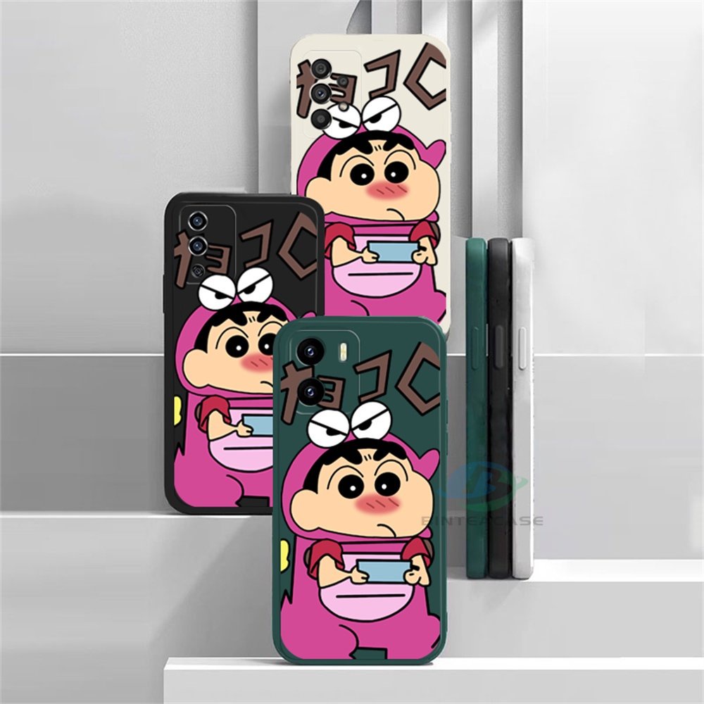 Realme 10 C35 C21Y C25Y C21 RealmeC11 C25 C17 C15 C12 C3 C2 Realme 8i 7i 5 5i 6i 6 Pro 7 Pro Crocodile Coat Crayon Shin-chan Casing Handphone Silikon Lembut Binteacase