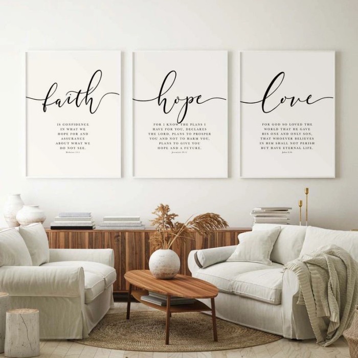 

Nemodorry Paket Poster Rohani Hiasan Dinding Kristen Katolik Faith Hope Love