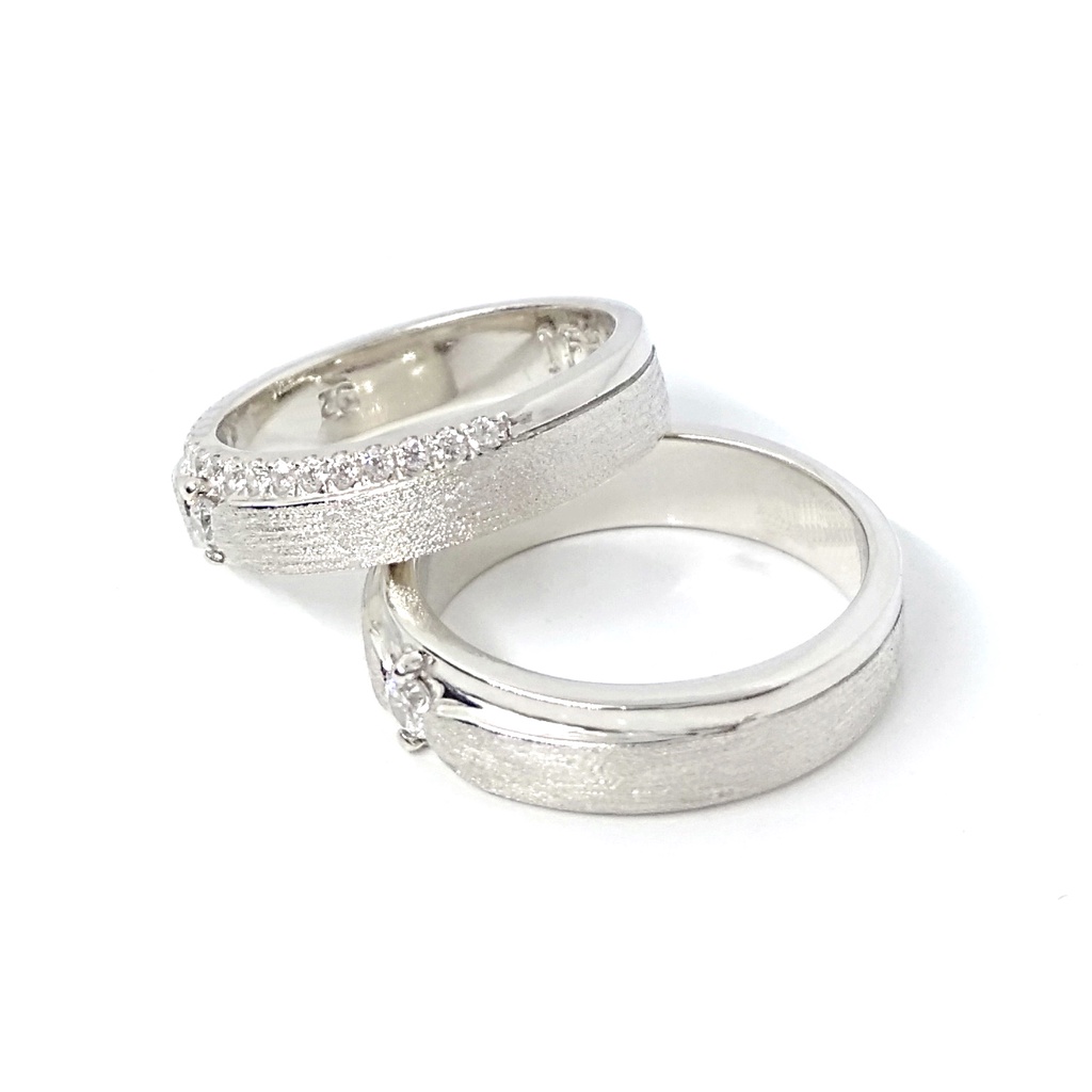 Cincin Couple Palladium Asli Kadar 1.2K Gratis Ukir Nama A232
