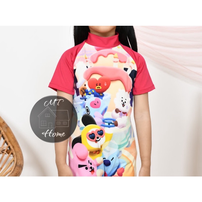 baju renang anak perempuan bts kuning terbaru kekinian