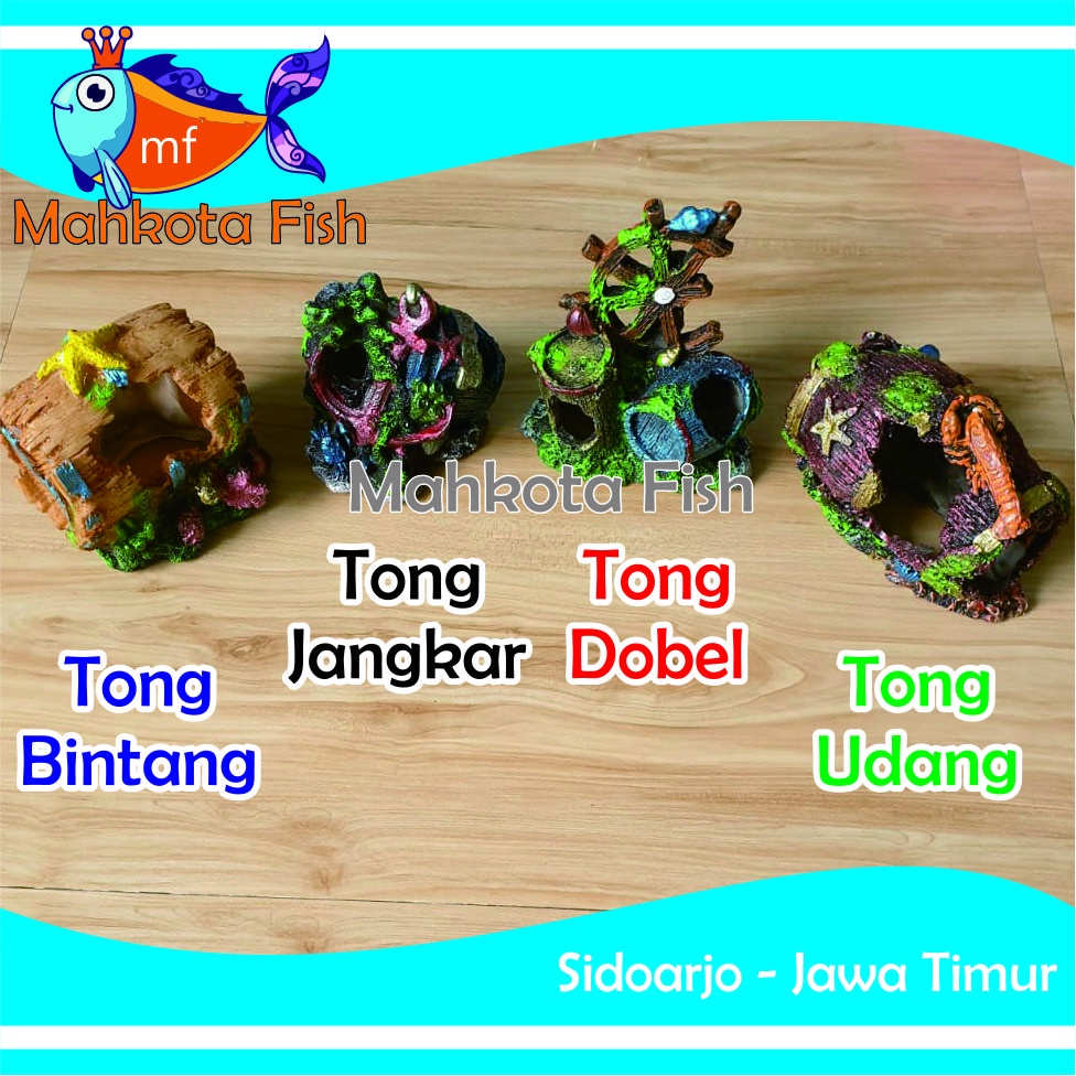 Hiasan Aquarium TONG| Mainan GENTONG Aquarium | Mainan TONG | Hiasan Fiber (GRATIS BUBLE WRAP)